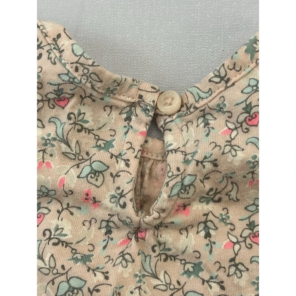Baby Gap Girls Floral Ruffle Tiered Dress Pink 3-6 Months Cottagecore Cotton